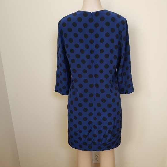 C WONDER Polka Dot 100% Silk Shift Dress - Picture 3 of 5